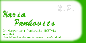 maria pankovits business card